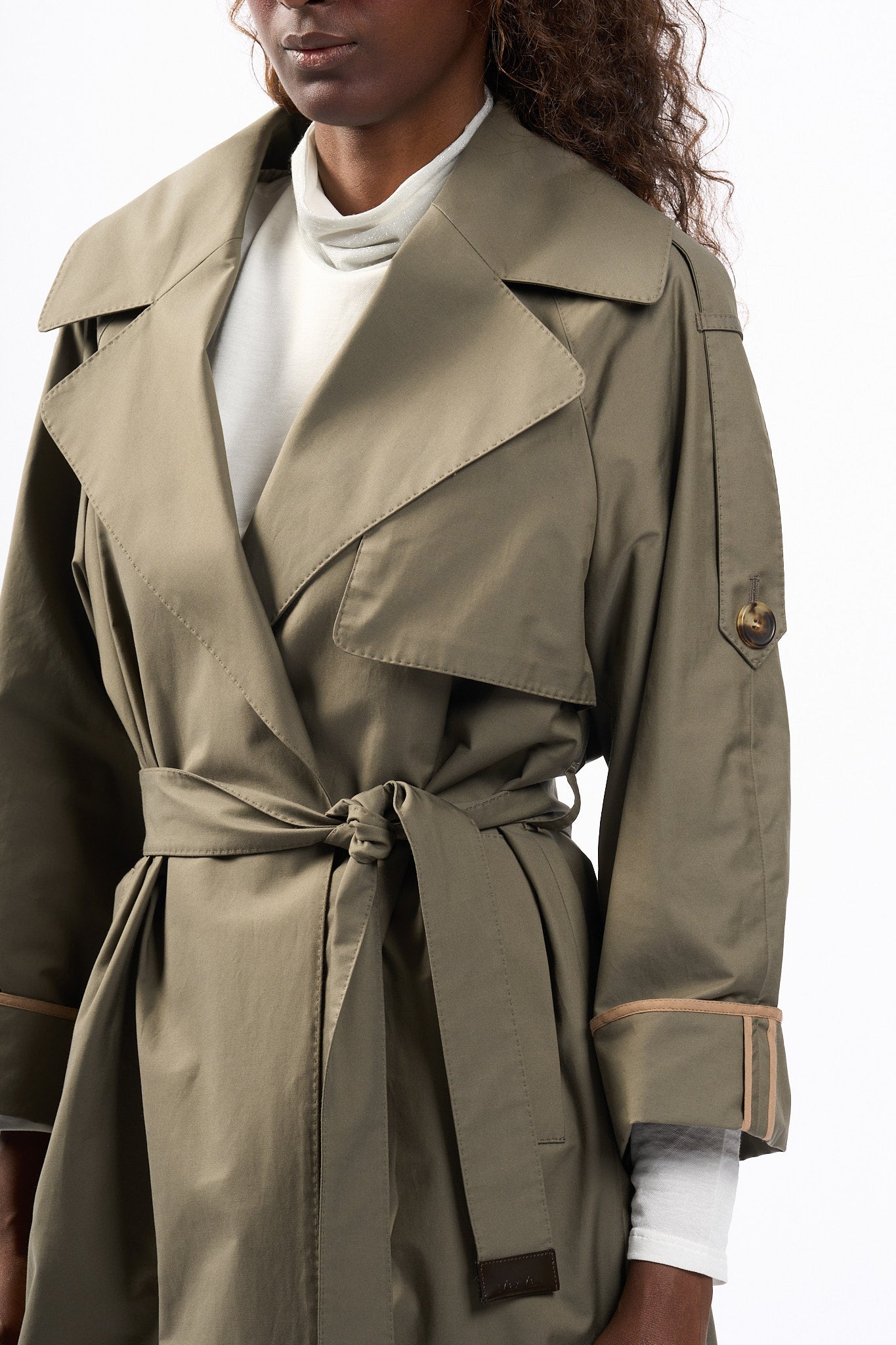 Max Mara UTrench Midi Kaki Donna-4
