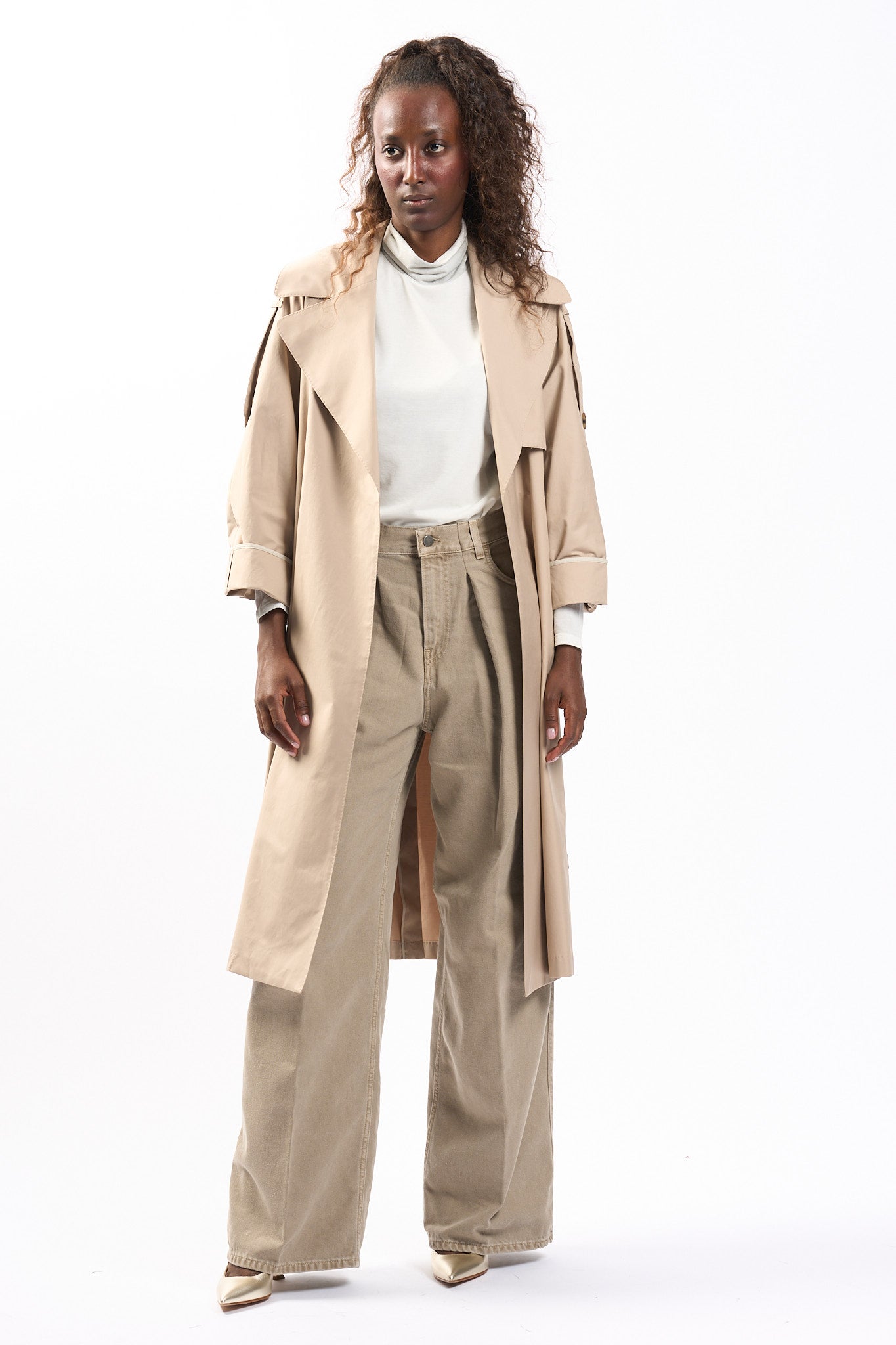 Max Mara UTrench Midi Sabbia Donna-7