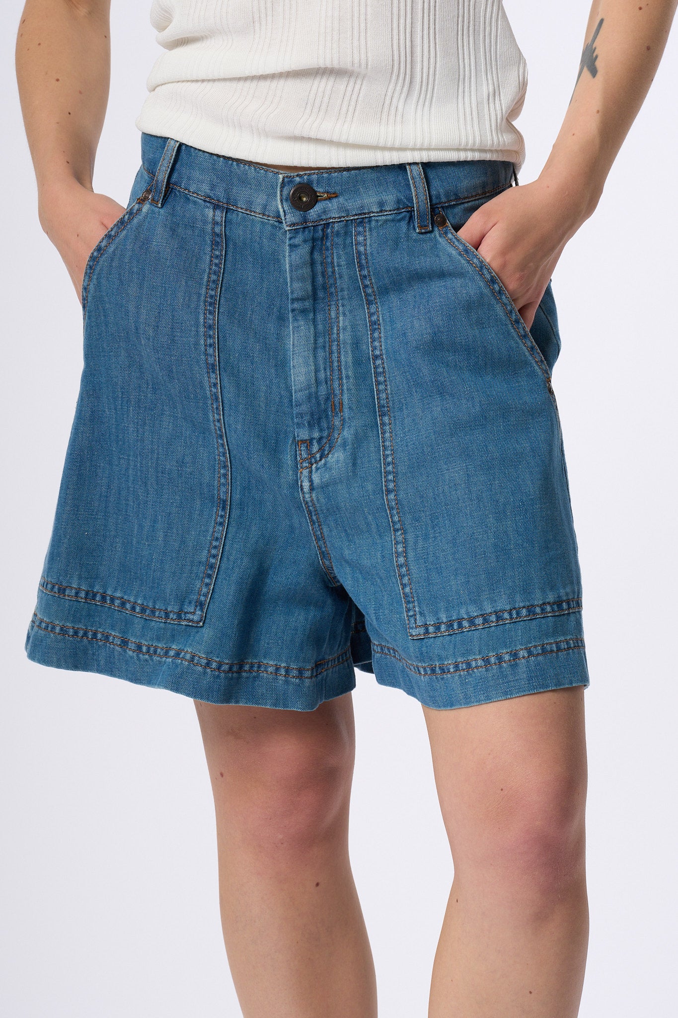 Max Mara Weekend Bermuda Nabulus In Jeans Denim Donna-1