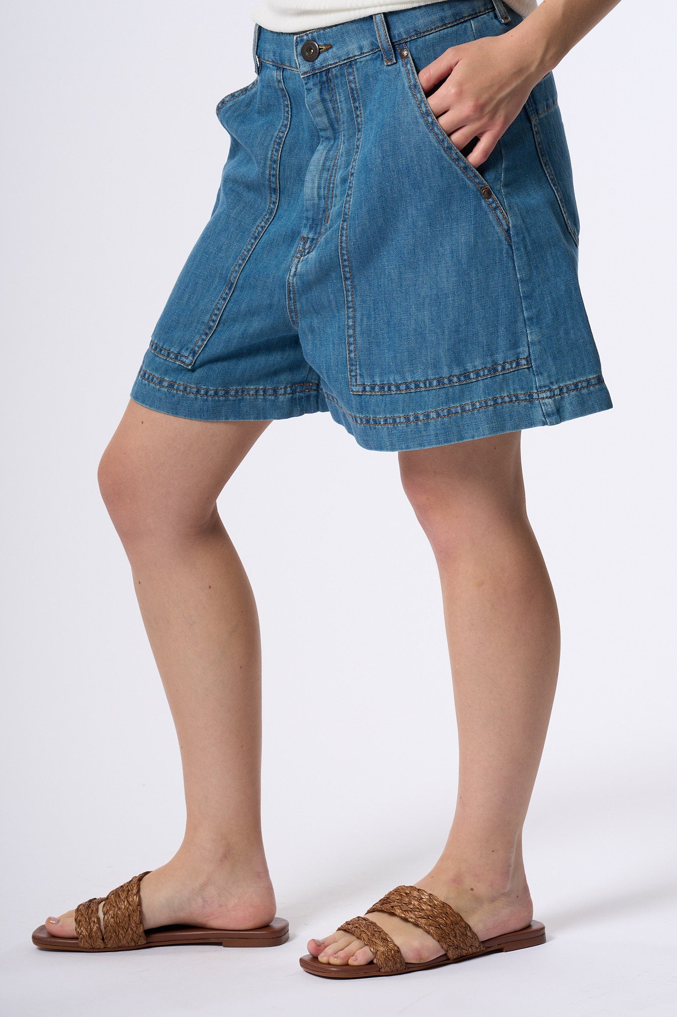 Max Mara Weekend Bermuda Nabulus In Jeans Denim Donna-2