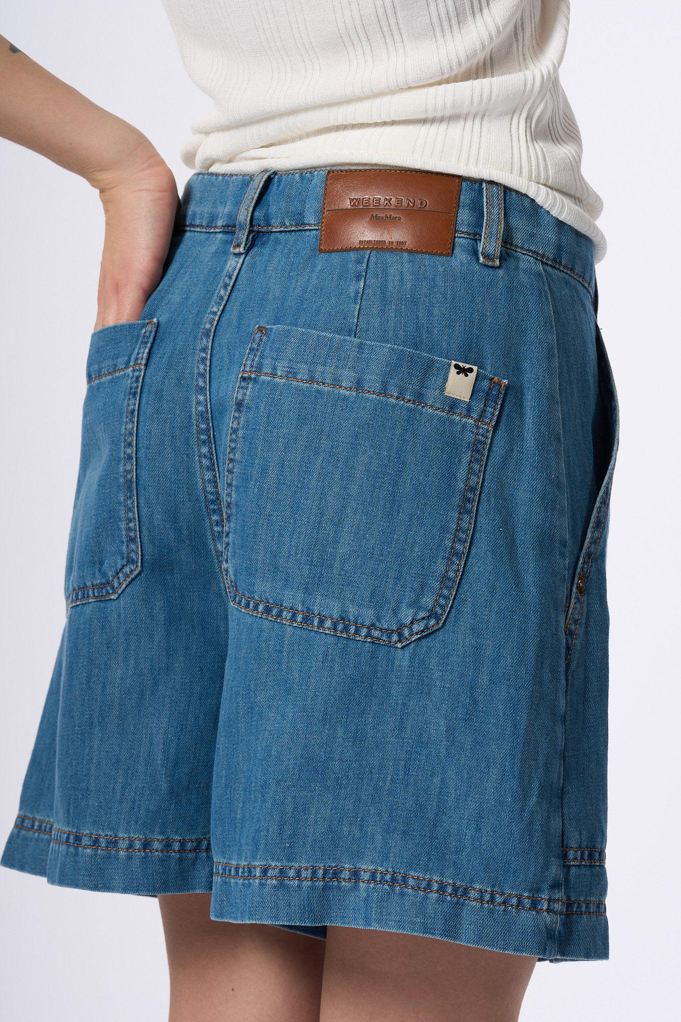 Max Mara Weekend Bermuda Nabulus In Jeans Denim Donna-3