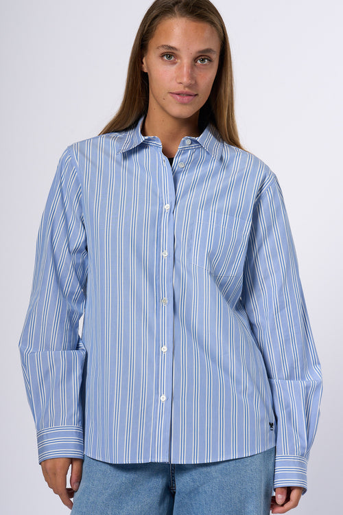 Max Mara Weekend Camicia Bahamas Righe Azzurro Donna