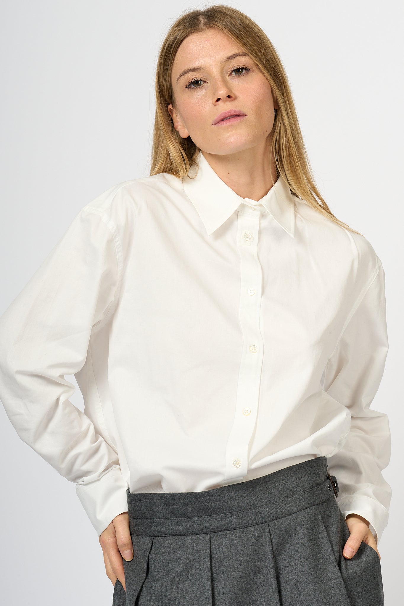 Max Mara Weekend Camicia Mescal Over Bianco Donna-1