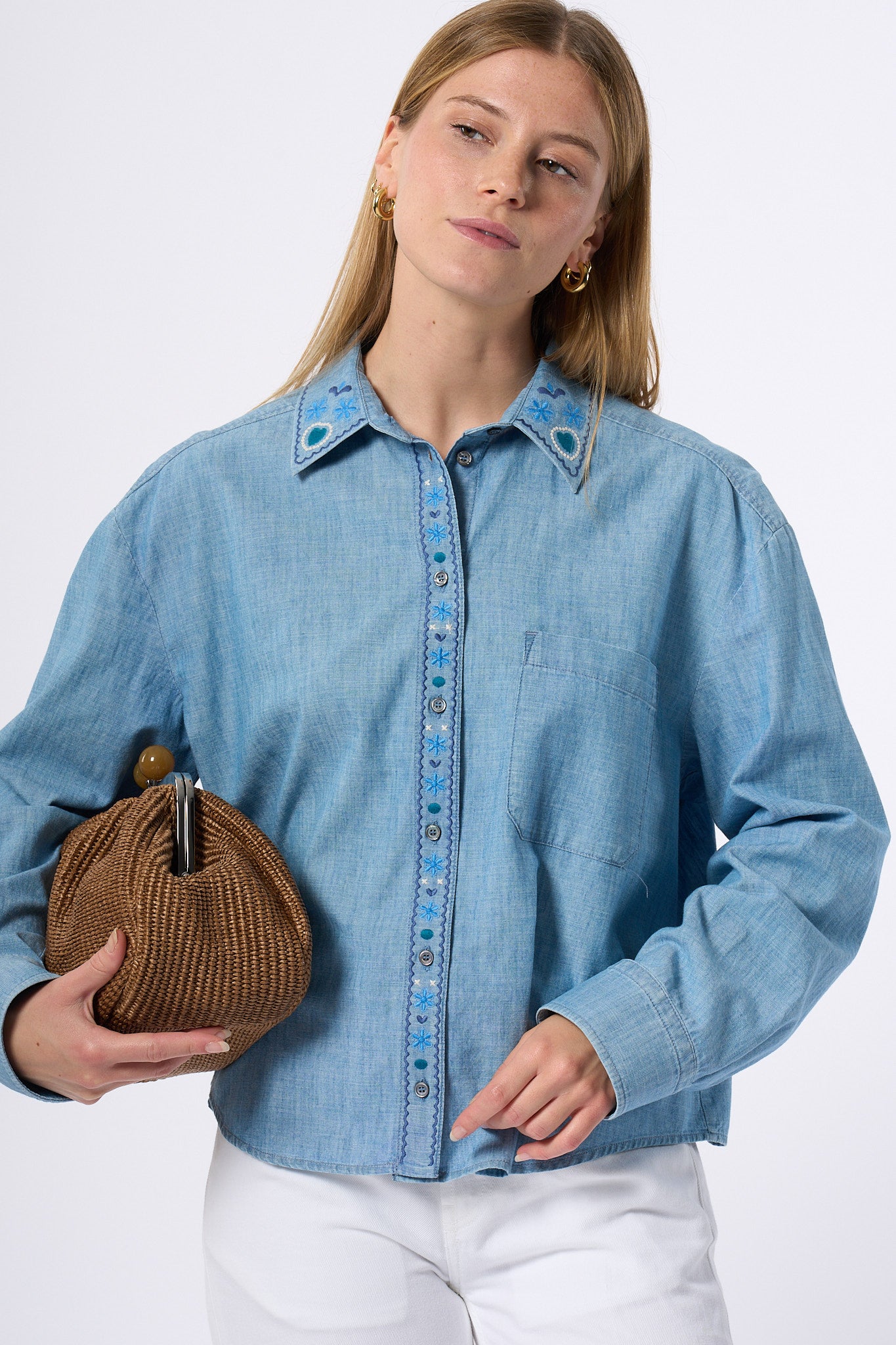 Max Mara Weekend Camicia Musette Denim Chiaro Donna-1