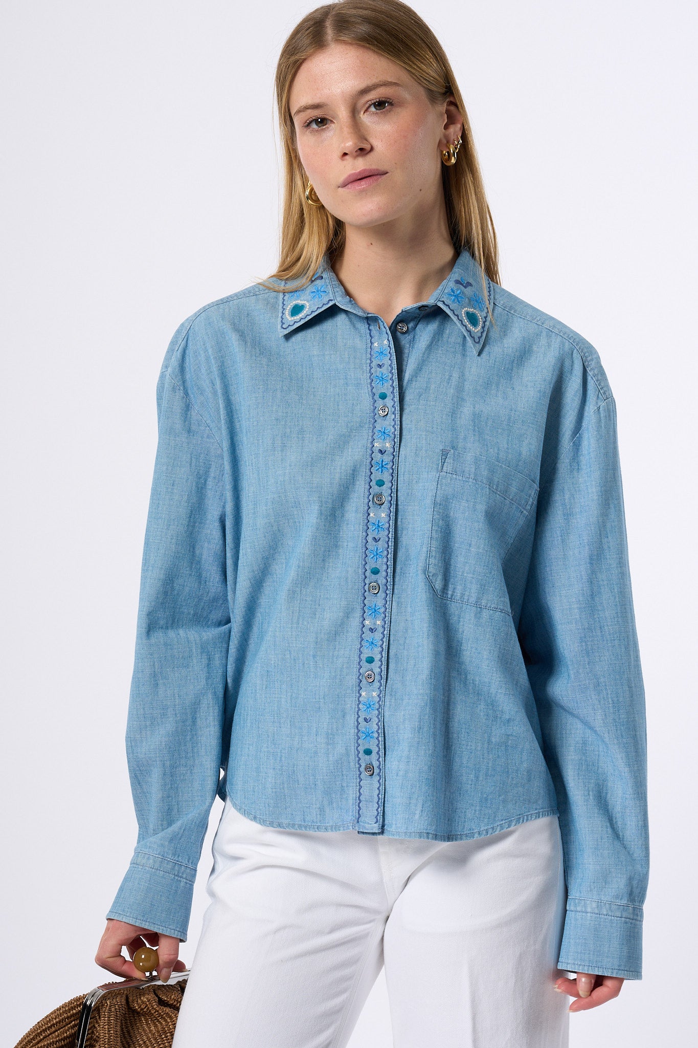 Max Mara Weekend Camicia Musette Denim Chiaro Donna-3