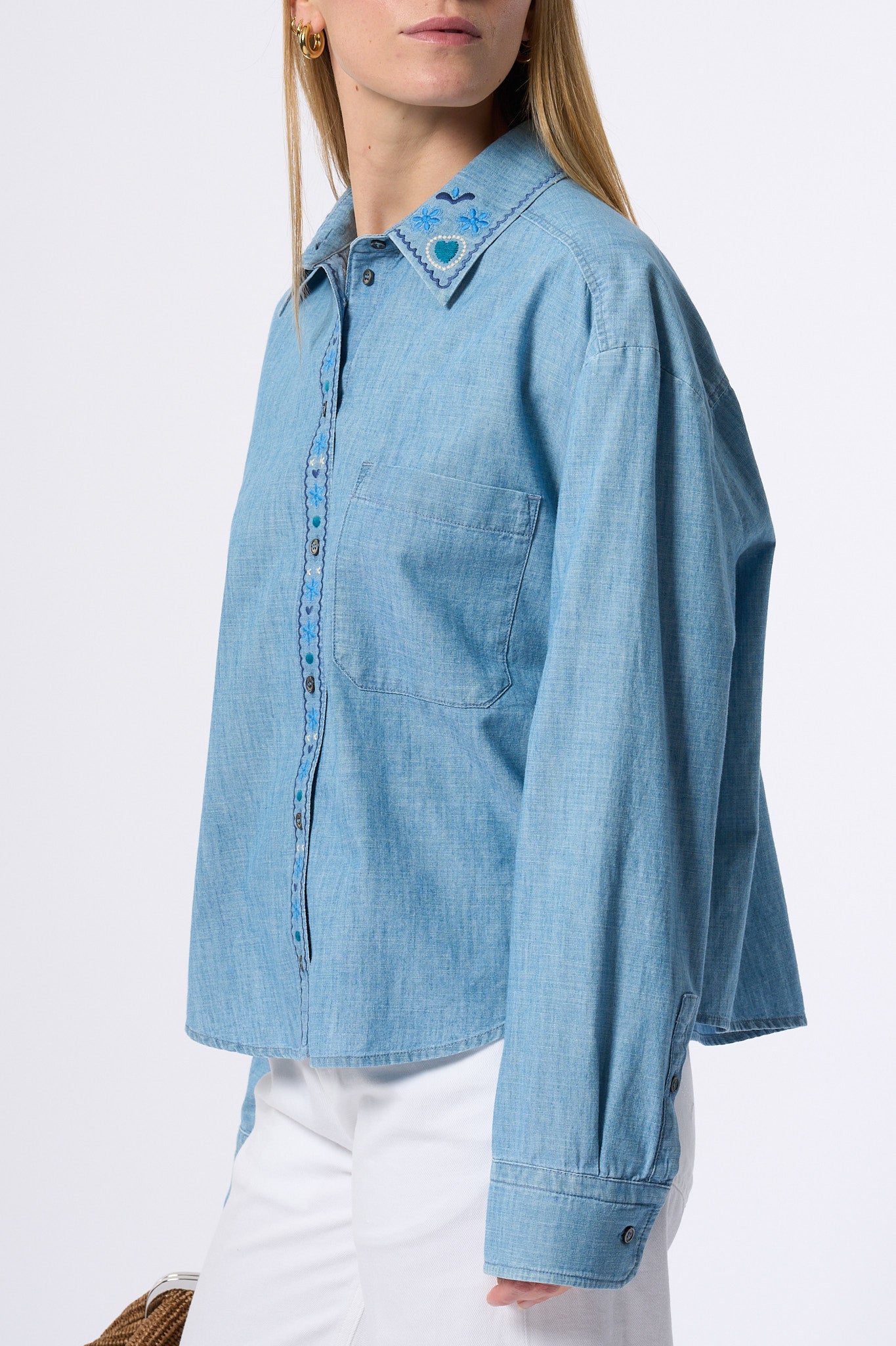 Max Mara Weekend Camicia Musette Denim Chiaro Donna-4