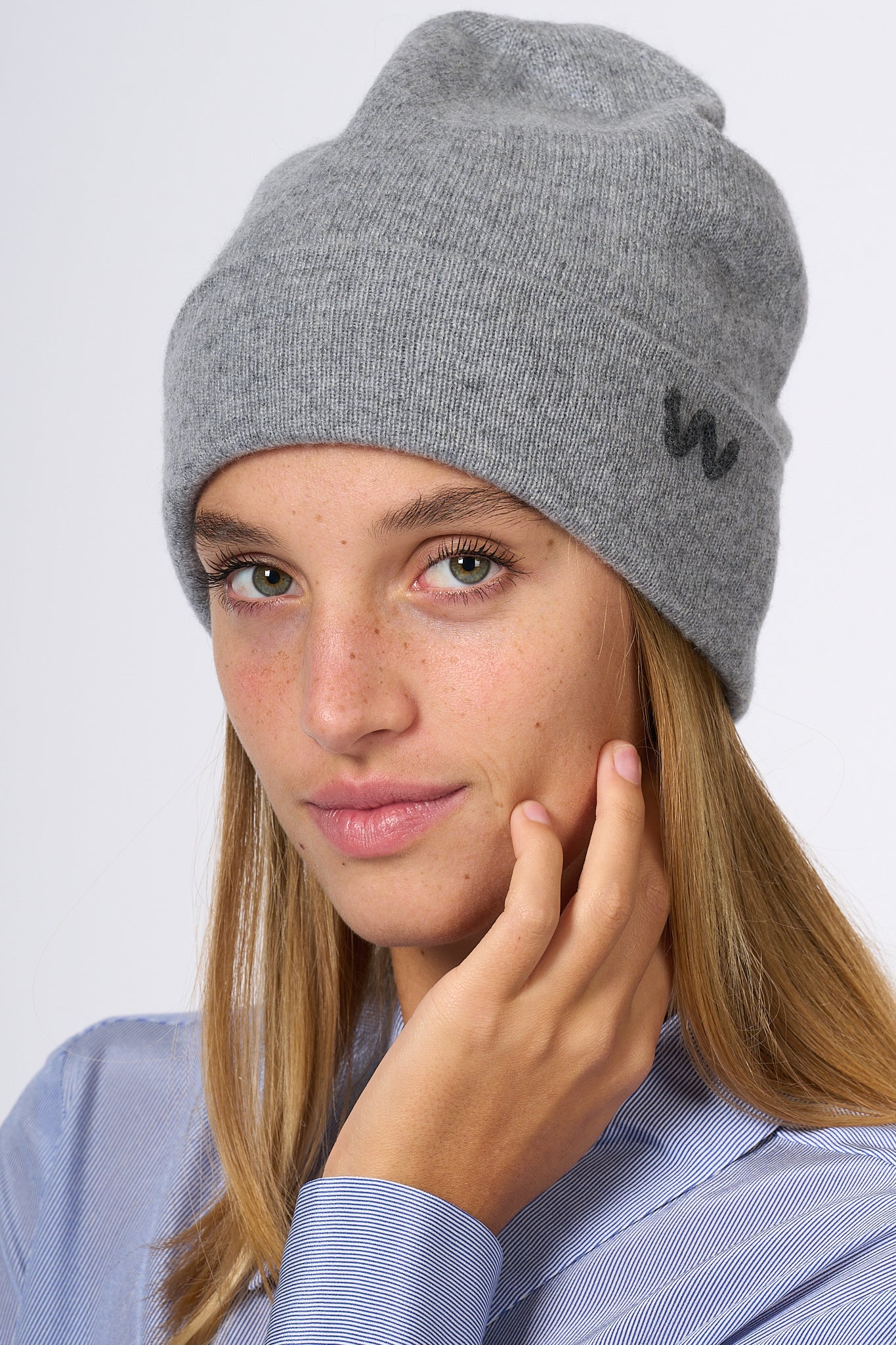 Max Mara Weekend Women's Grey Cashmere Caiman Hat-1