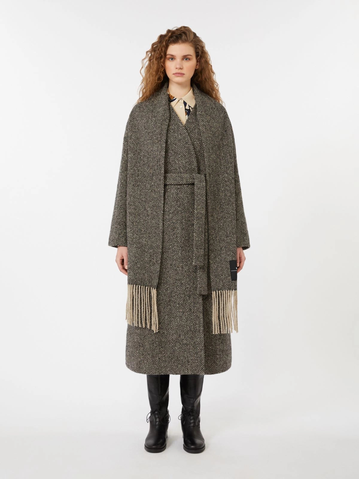 Max Mara Weekend Cappotto ZENICA Spinato Grigio Donna-2