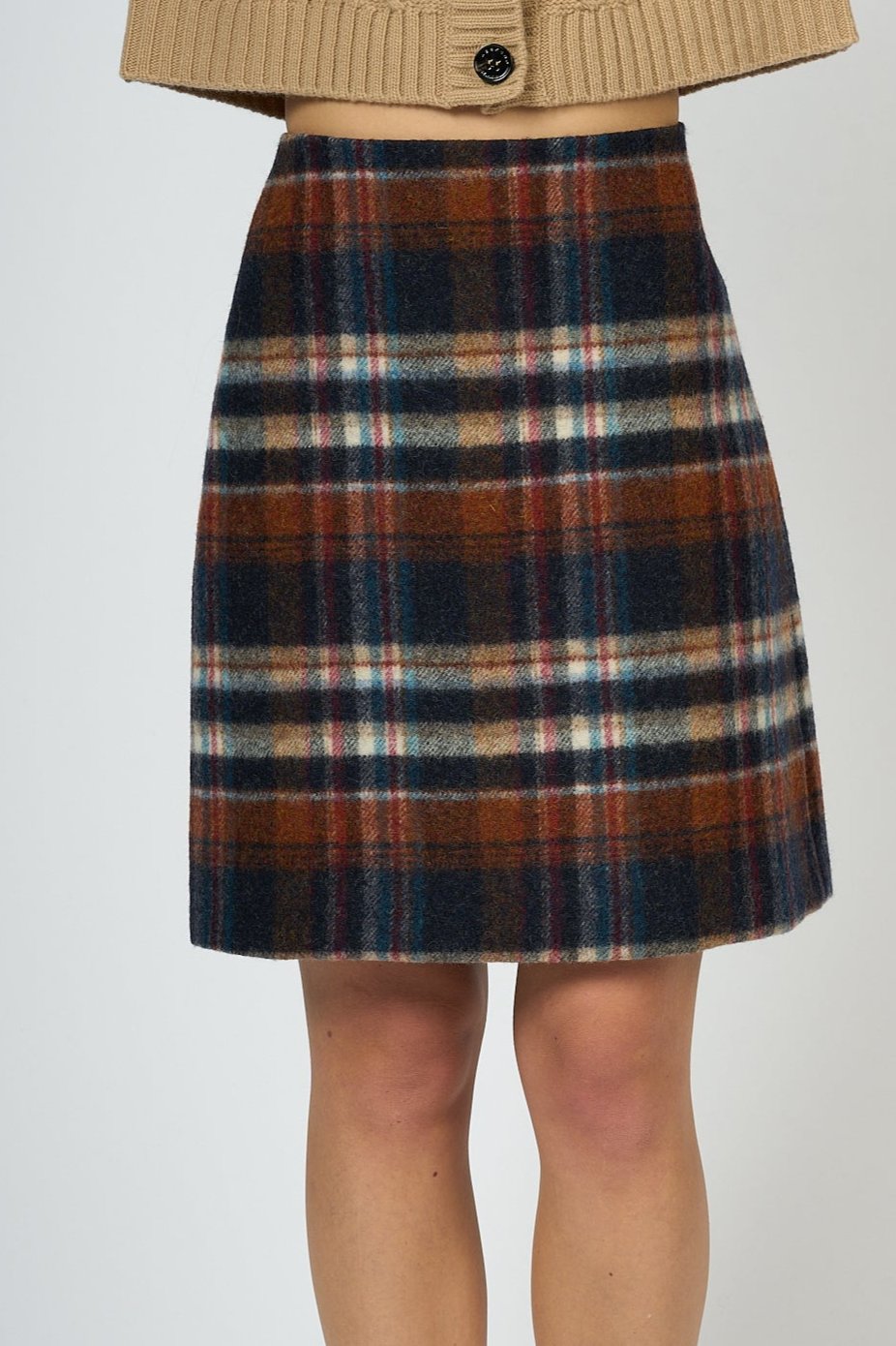 Max Mara Weekend Vintage Check Wool Skirt Women-4