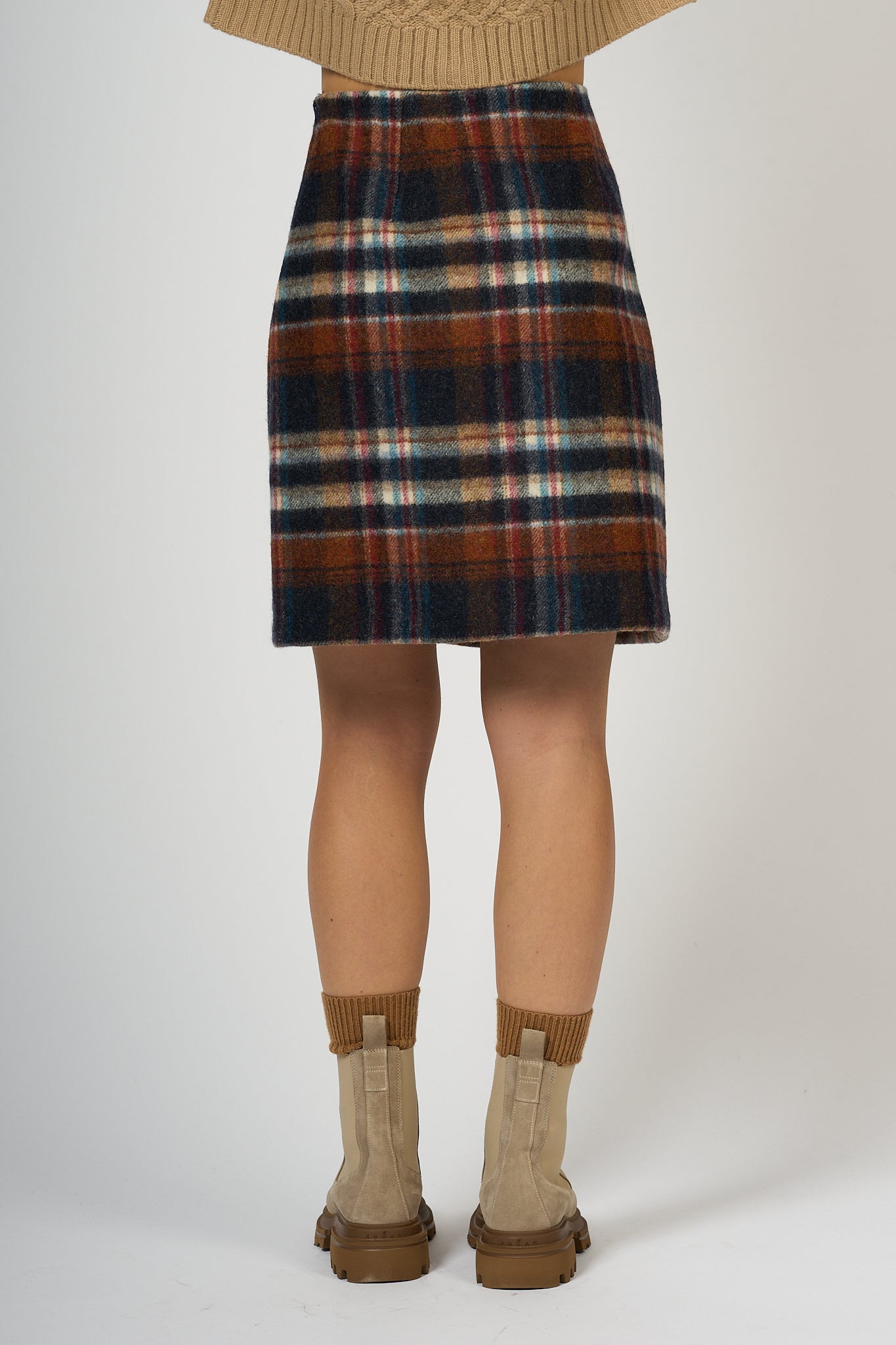 Max Mara Weekend Vintage Check Wool Skirt Women-5