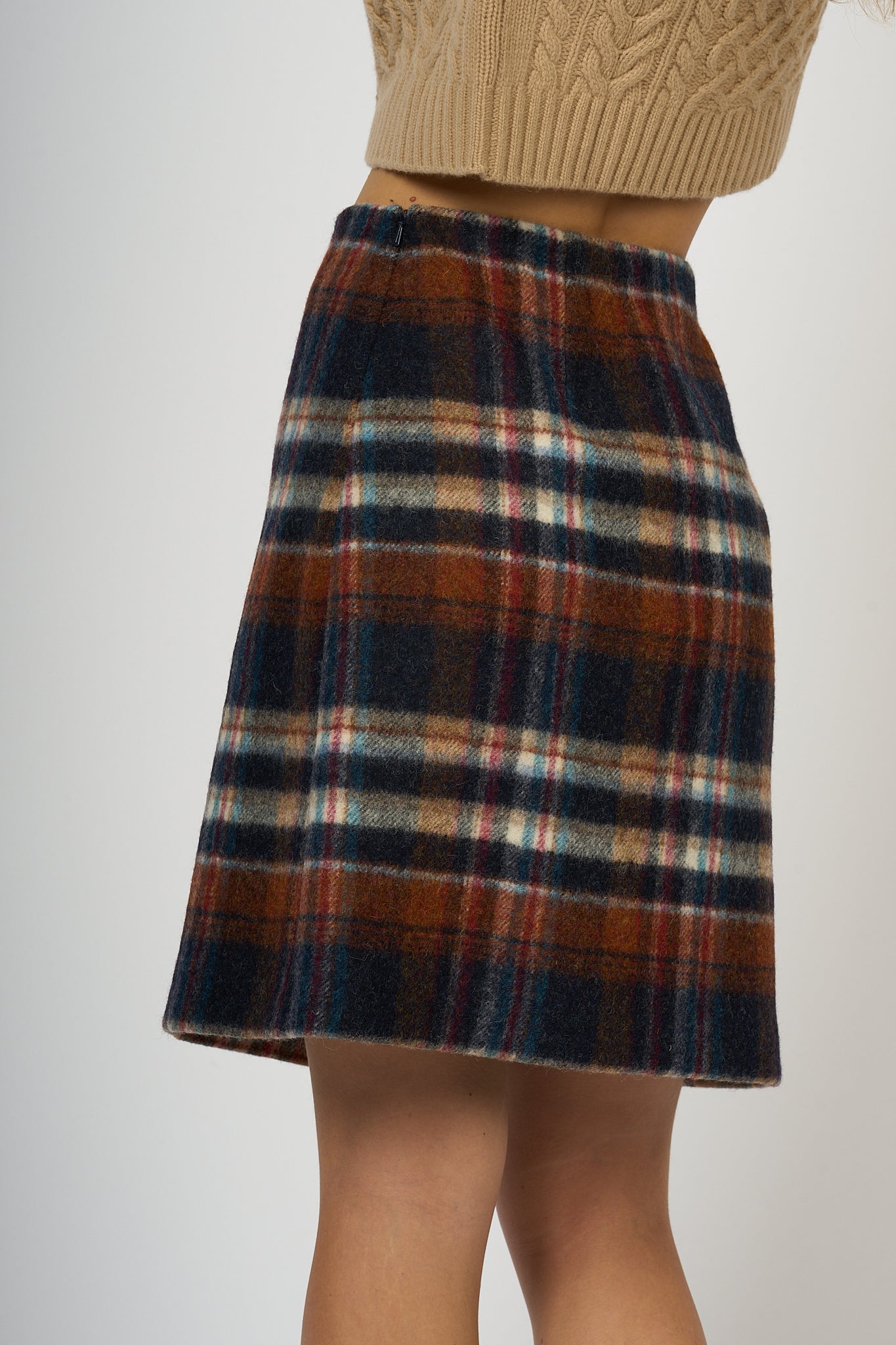 Max Mara Weekend Vintage Check Wool Skirt Women-6