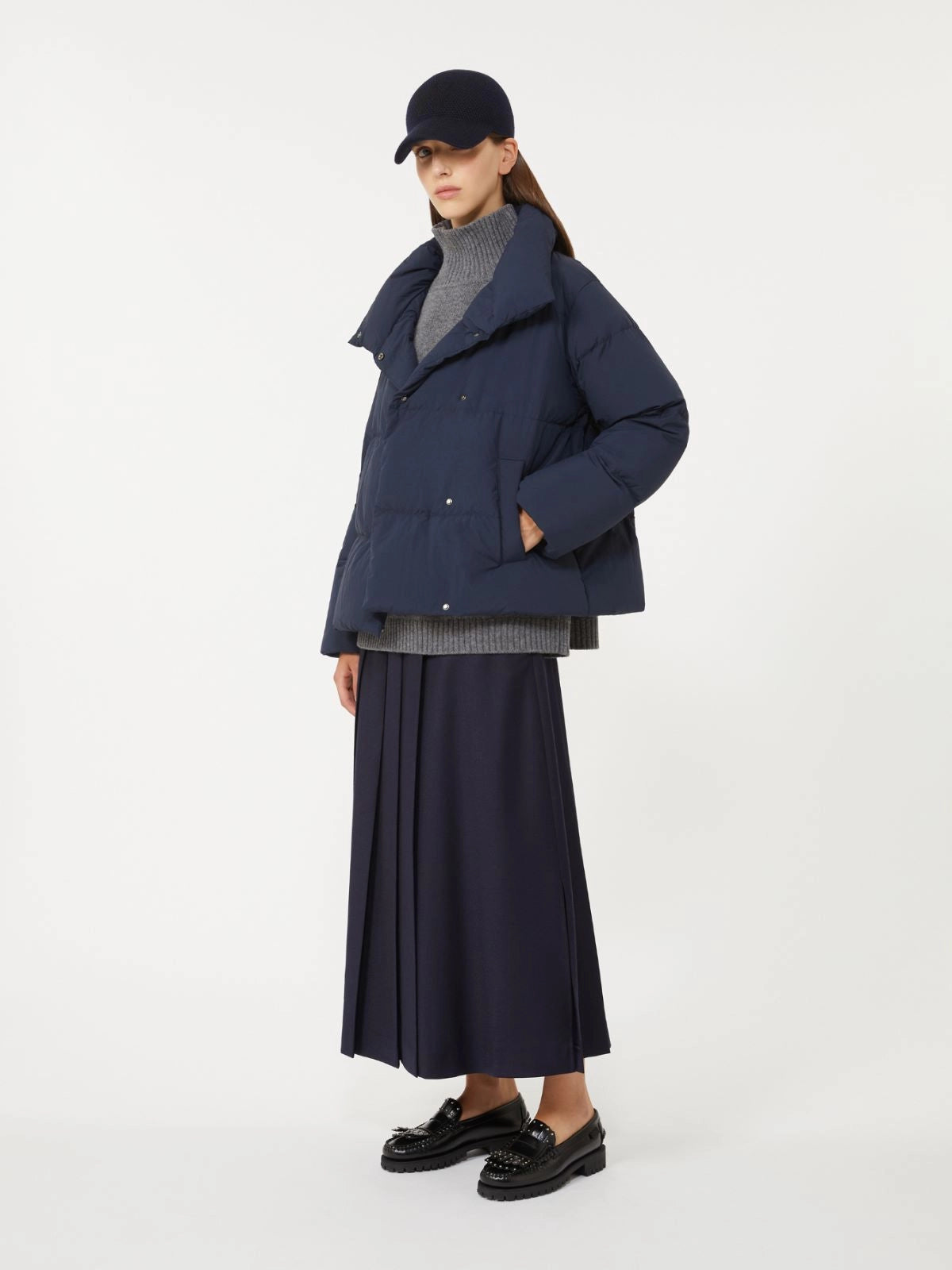 Max Mara Weekend Gonna FASTOSO Lunga Blu Donna-3