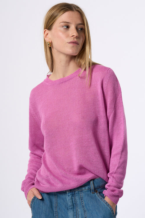 Max Mara Weekend Maglia Atzeco In Lino Orchidea Donna