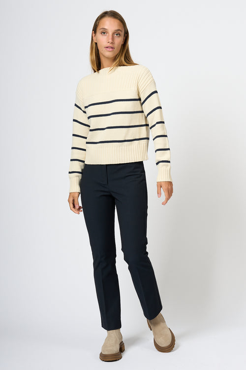 Max Mara Weekend Ausonia Striped Cream/Blue Women's Sweater-2