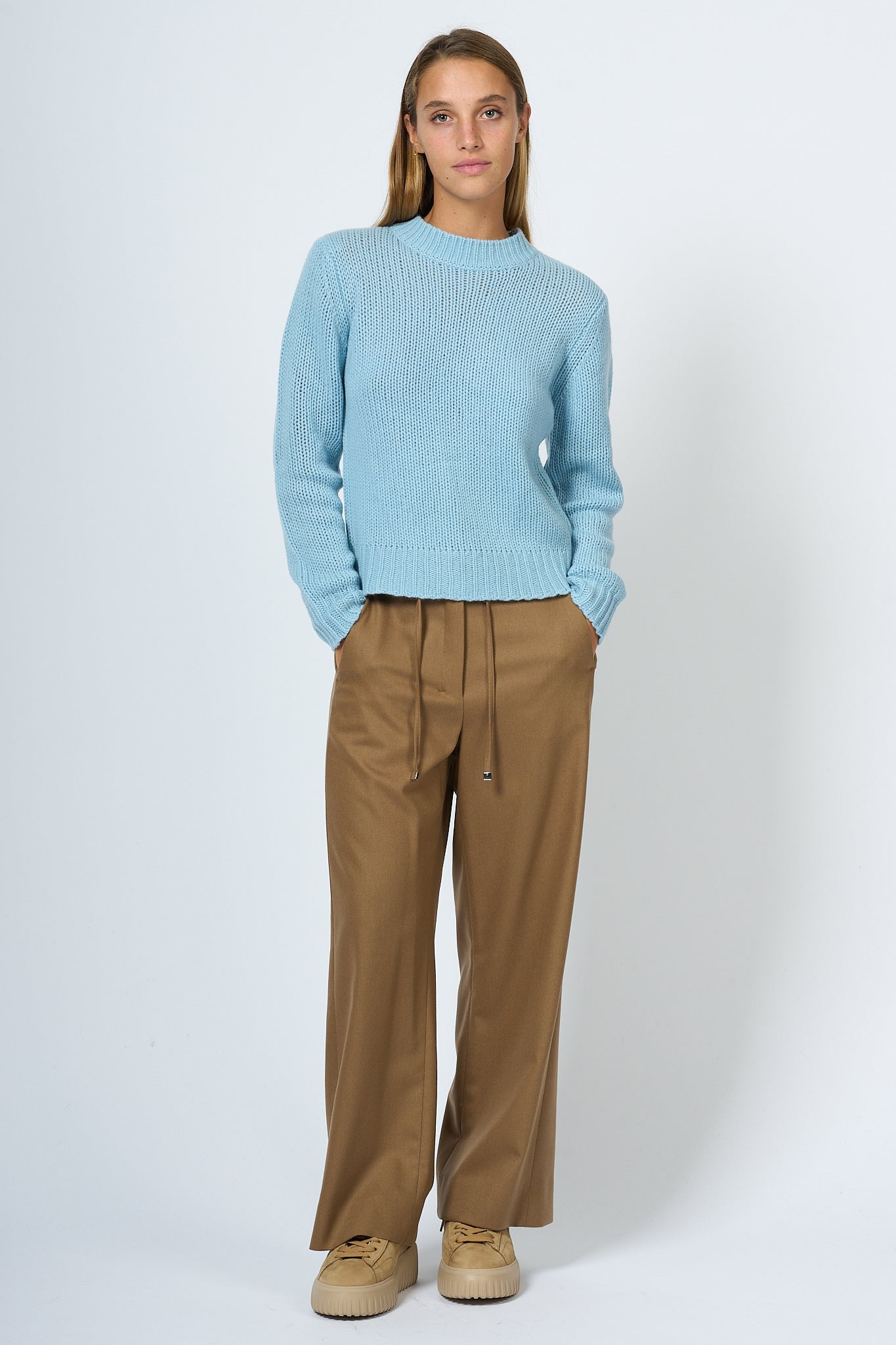 Max Mara Weekend Dalida Cashmere Sweater Light Blue Women-6