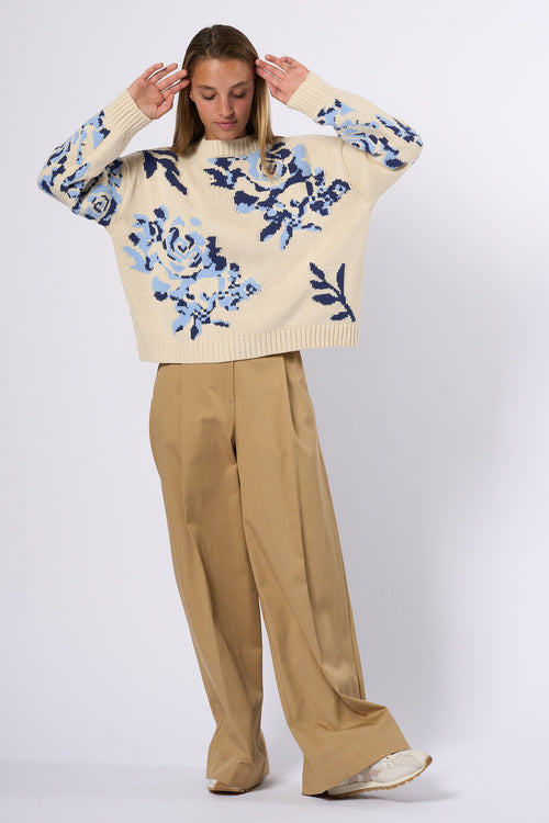 Max Mara Weekend Maglia Fabian Fiori Bianco/azzurro Donna-2