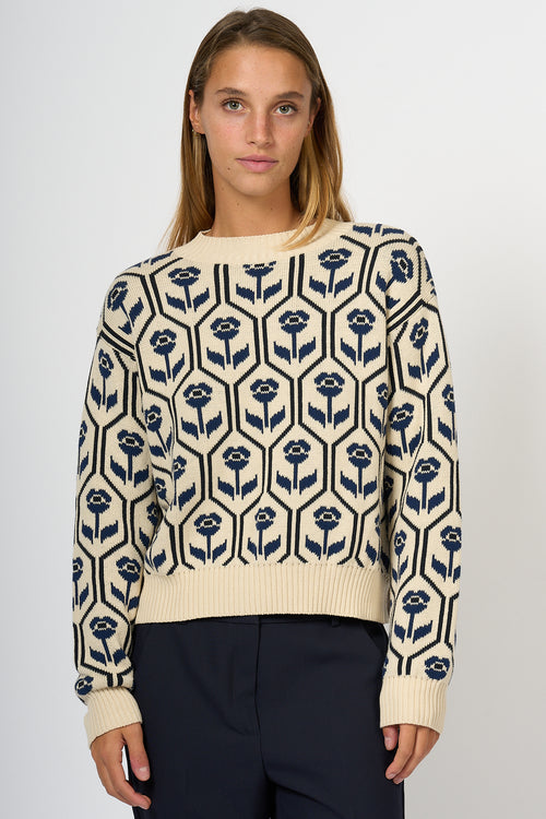 Max Mara Weekend Odeon Tulips Cream Sweater Women-2