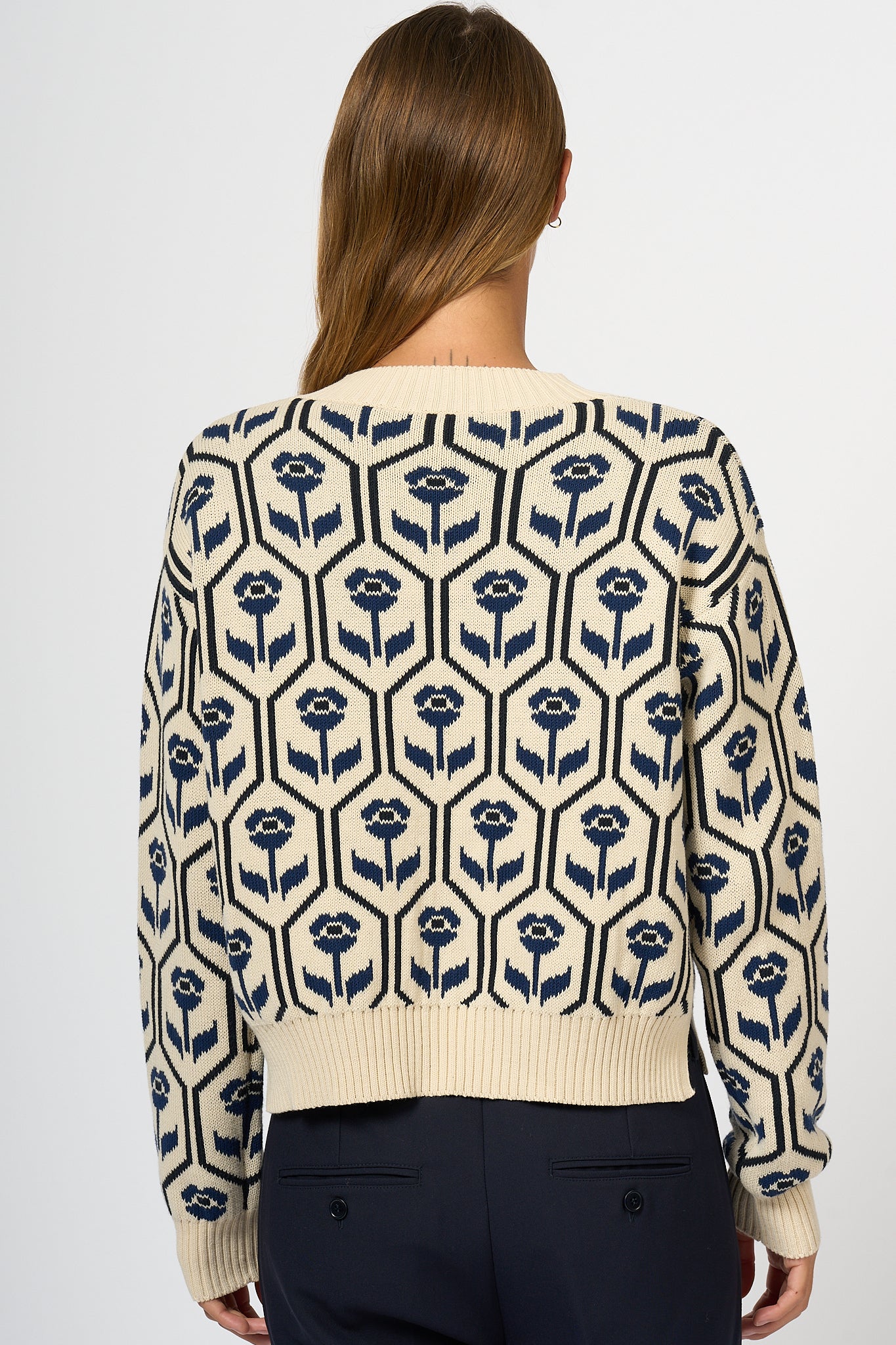 Max Mara Weekend Odeon Tulips Cream Sweater Women-3