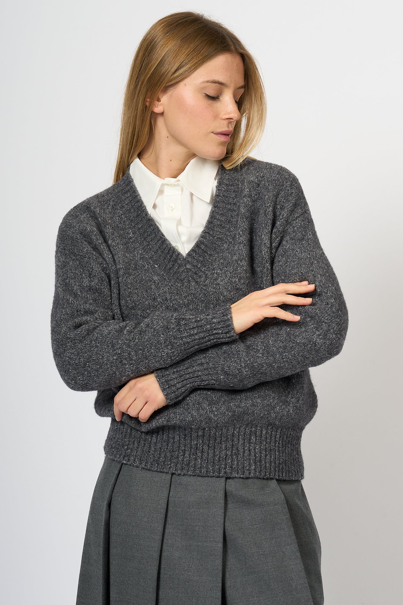 Max Mara Weekend Sweater Visit V Grey Women-2