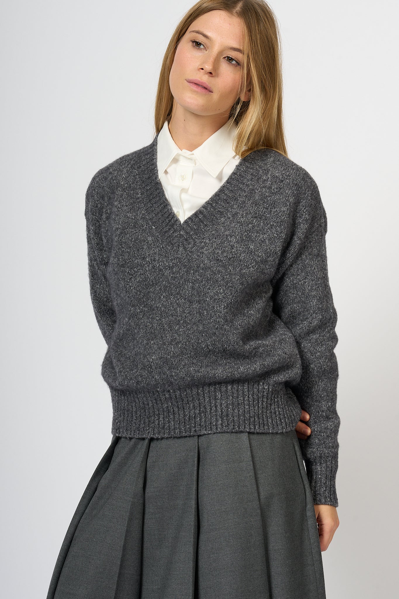 Max Mara Weekend Sweater Visit V Grey Women-1