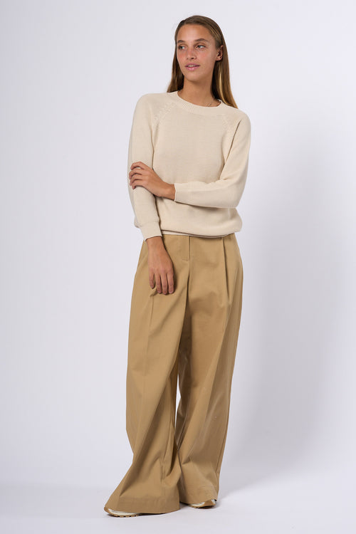 Max Mara Weekend Pantalone Nebbie Largo Beige Donna