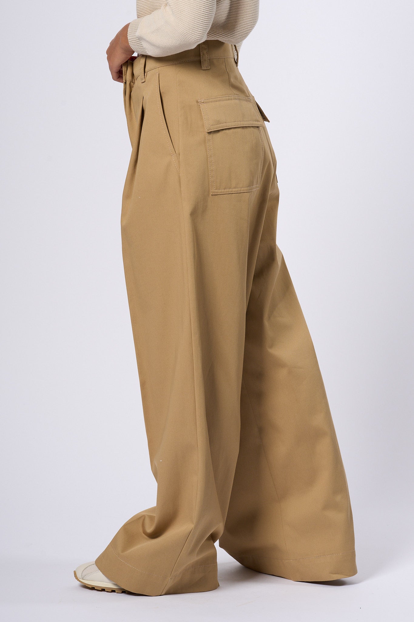 Max Mara Weekend Pantalone Nebbie Largo Beige Donna-6