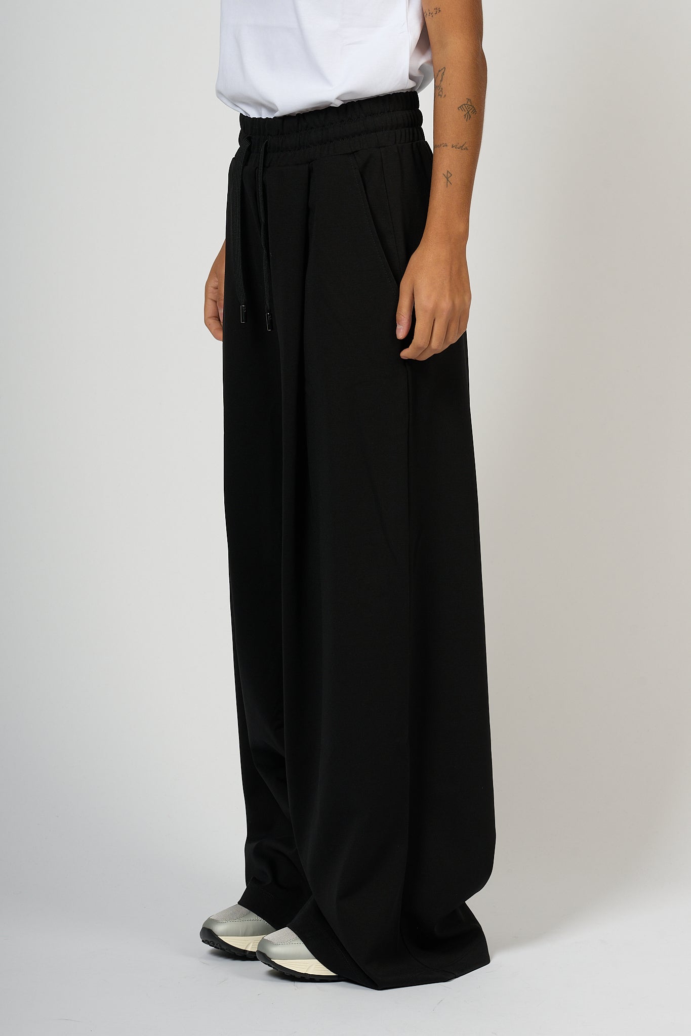 Max Mara Weekend Romagna Jersey Wide Leg Pants Black Women-5