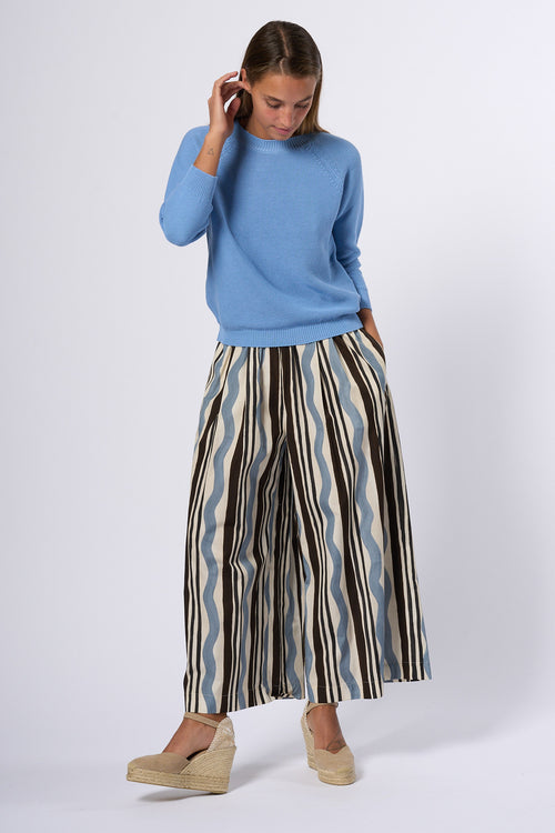 Max Mara Weekend Pantalone Virgin Stampa Marrone/azzurro Donna-2