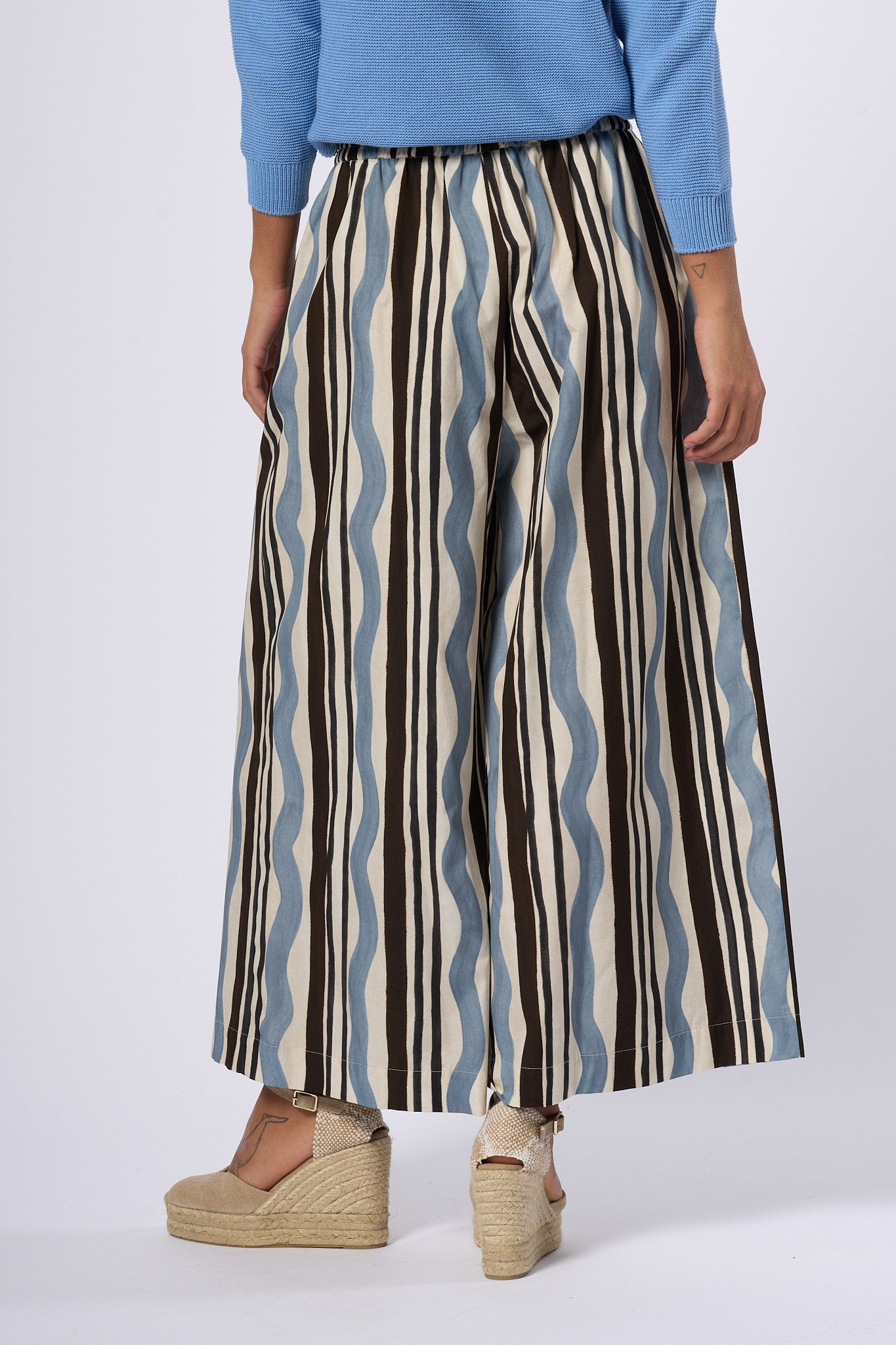 Max Mara Weekend Pantalone Virgin Stampa Marrone/azzurro Donna-6