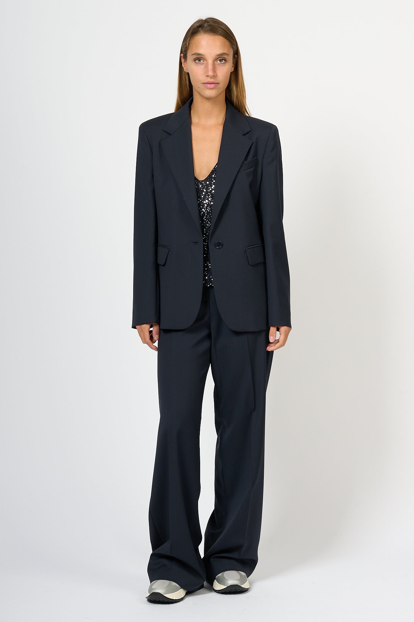 Max Mara Weekend Palazzo Visual Trousers Blue Women-7