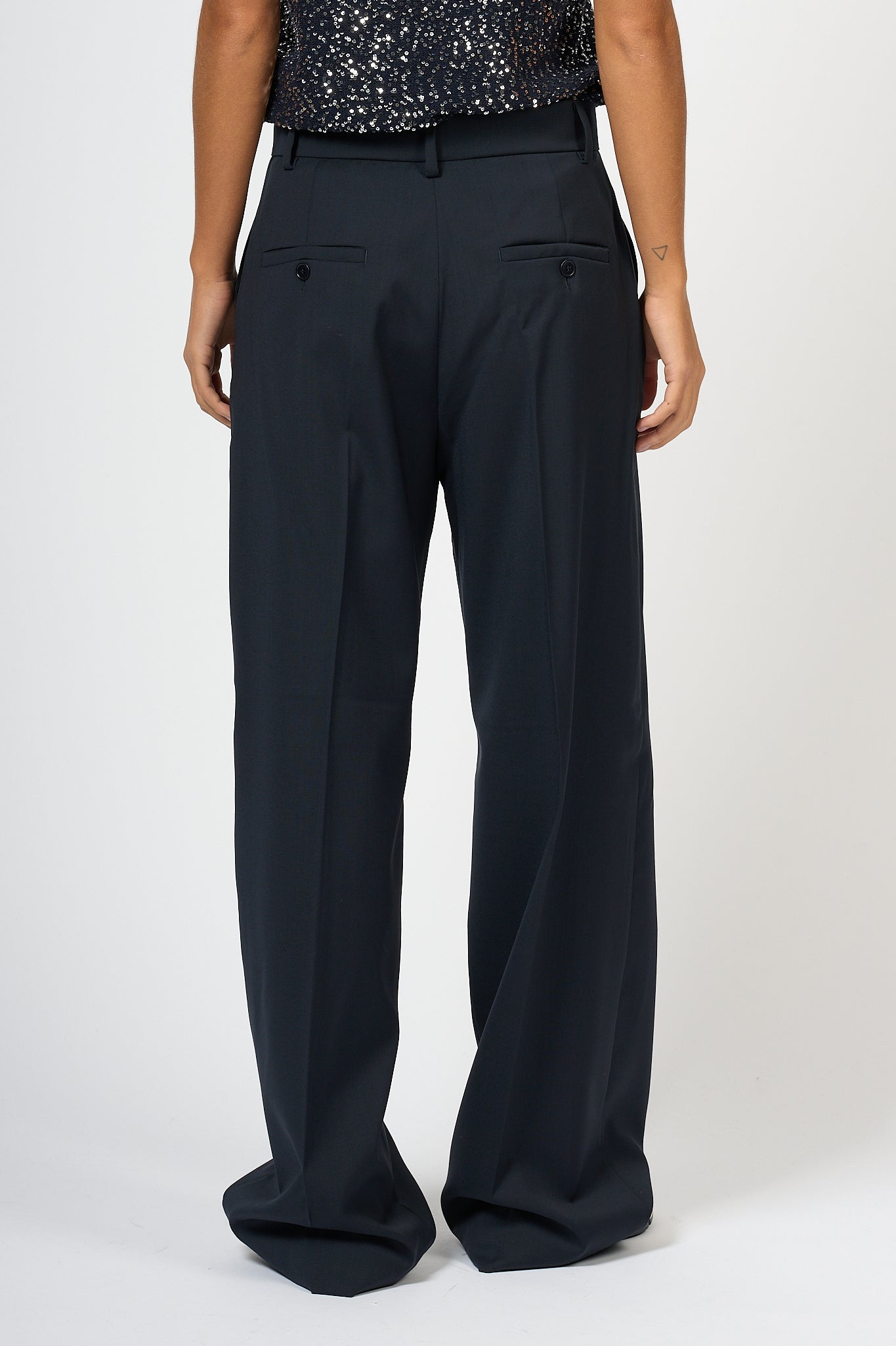 Max Mara Weekend Palazzo Visual Trousers Blue Women-5