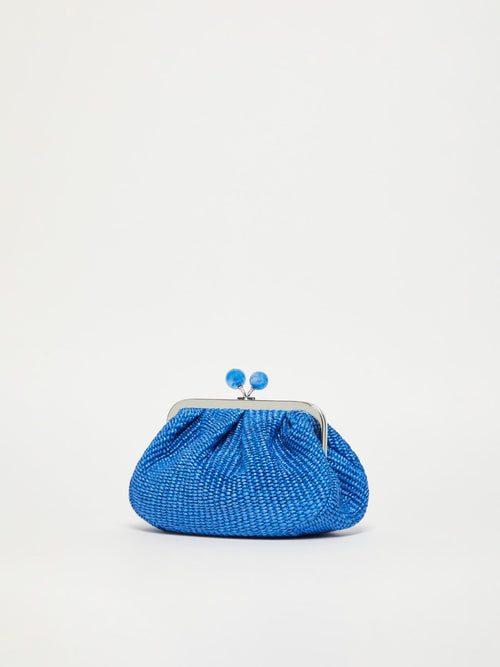 Max Mara Weekend Pasticcino Bag Palmas Small In Rafia Bluette Donna-2