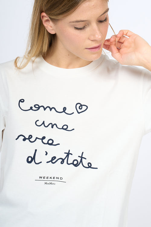 Max Mara Weekend T-shirt Barbano Lettering White Women