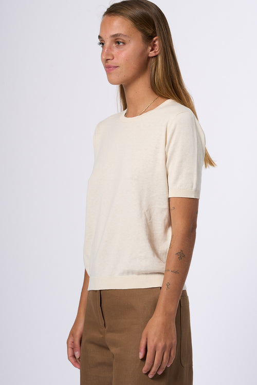 Max Mara Weekend T-shirt Maglia Zibetto Ecru Donna