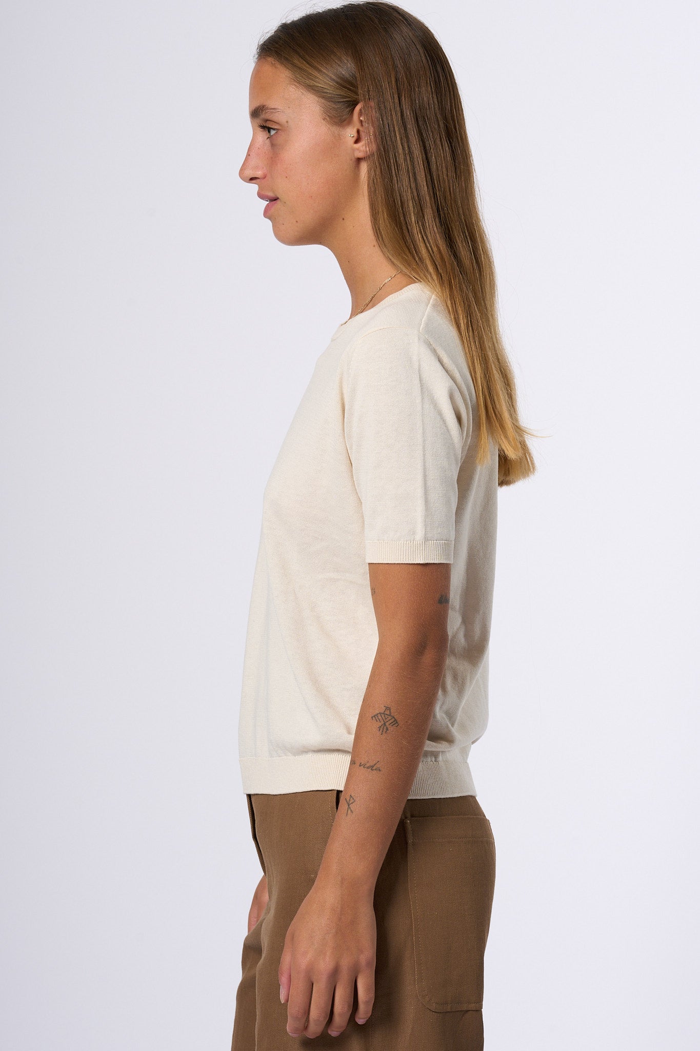Max Mara Weekend T-shirt Maglia Zibetto Ecru Donna-5