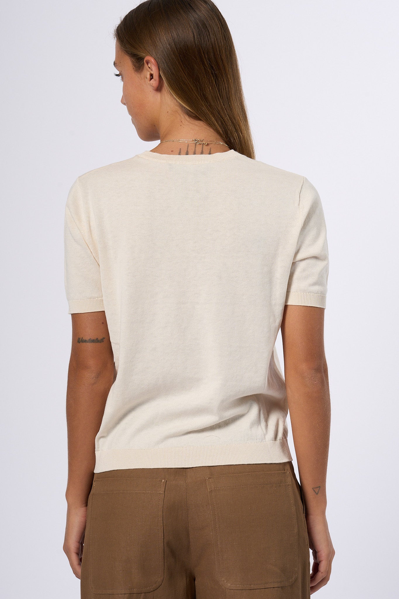 Max Mara Weekend T-shirt Maglia Zibetto Ecru Donna-6