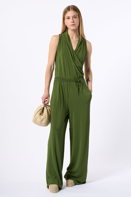 Max Mara Weekend Tuta Genzana In Jersey Verde Donna