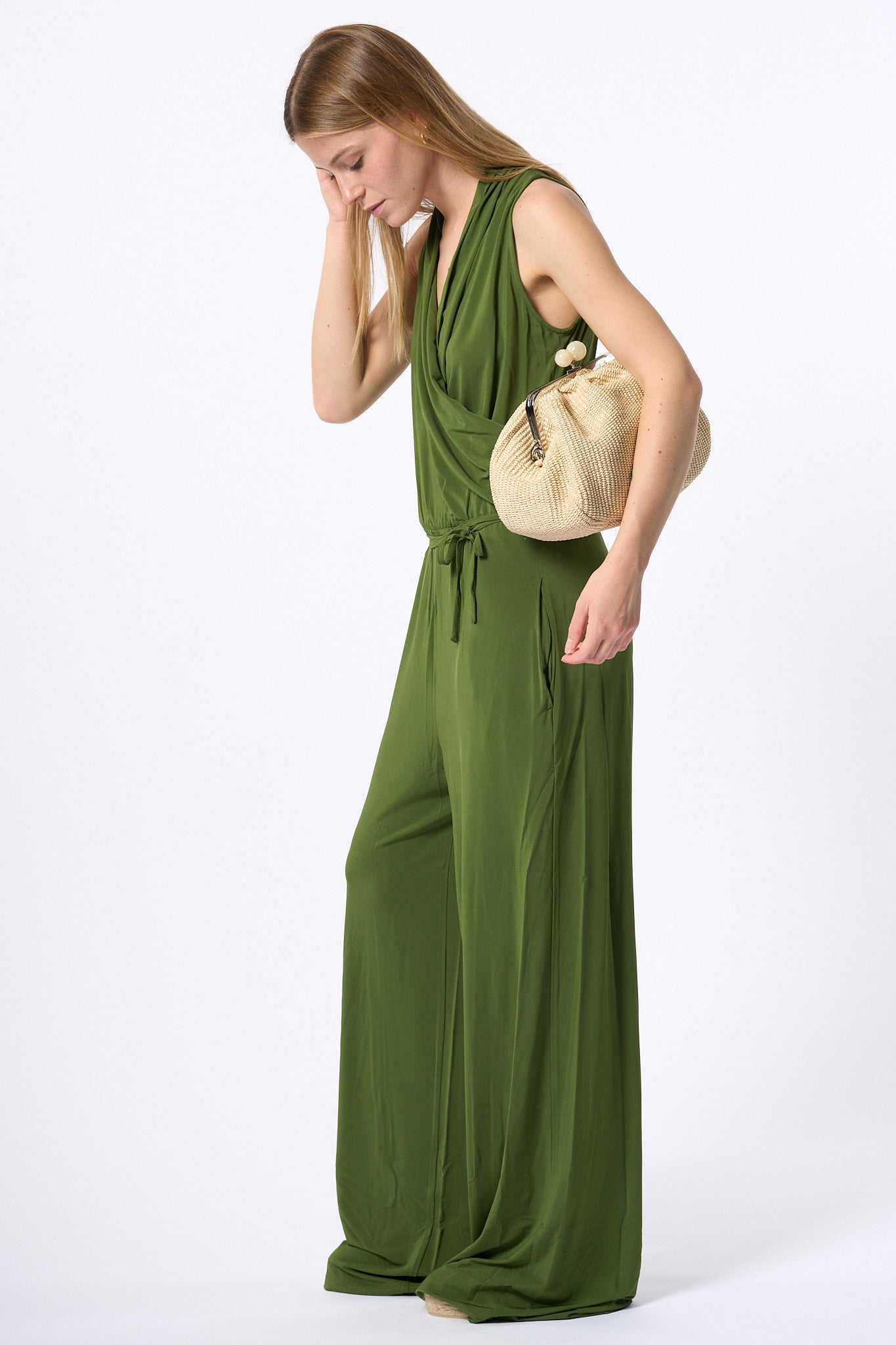 Max Mara Weekend Tuta Genzana In Jersey Verde Donna-3