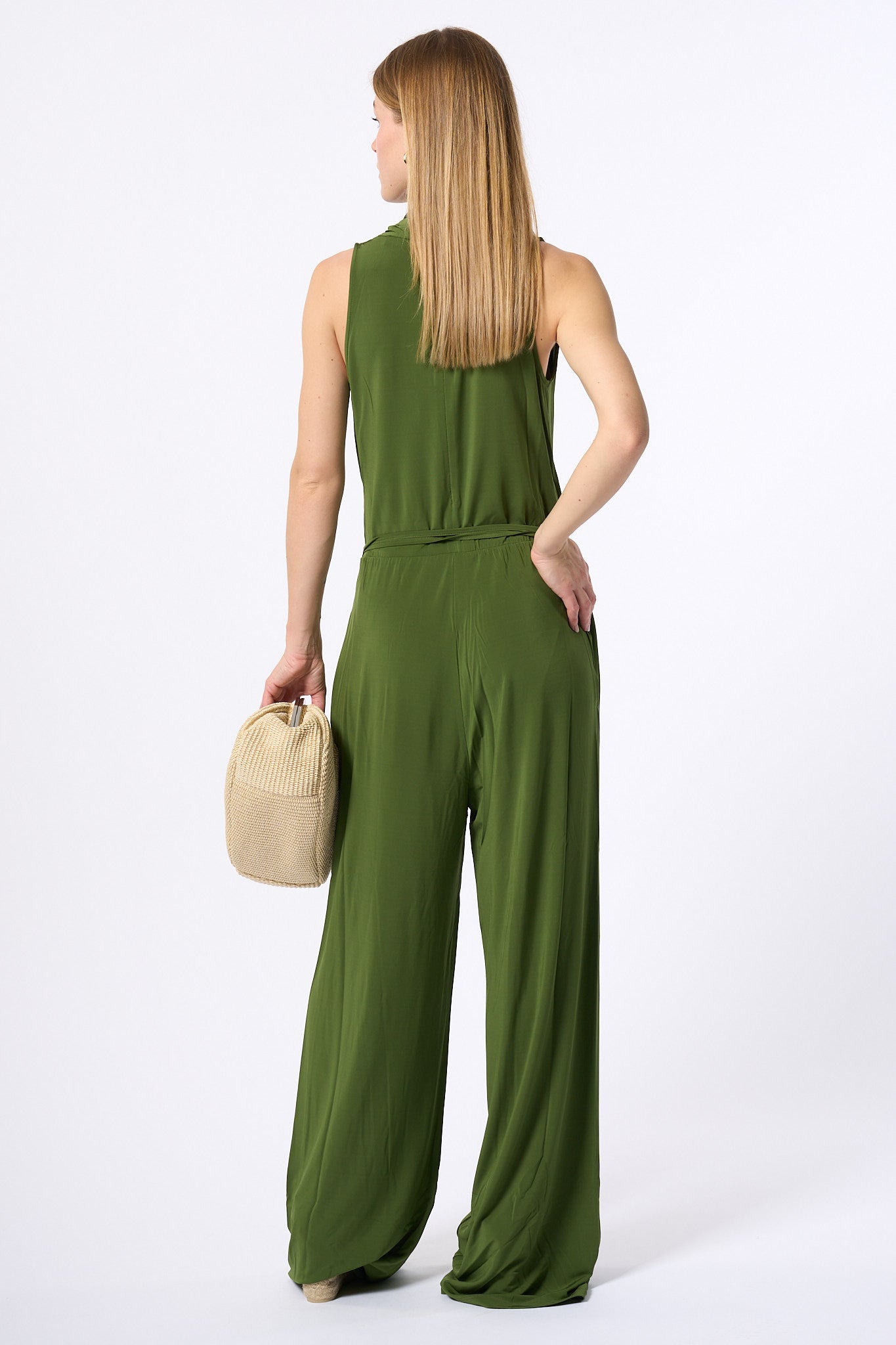 Max Mara Weekend Tuta Genzana In Jersey Verde Donna-4