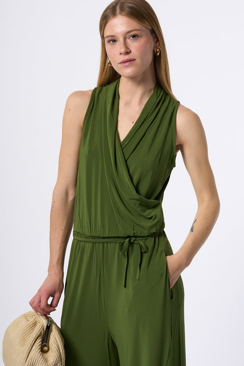Max Mara Weekend Tuta Genzana In Jersey Verde Donna-2