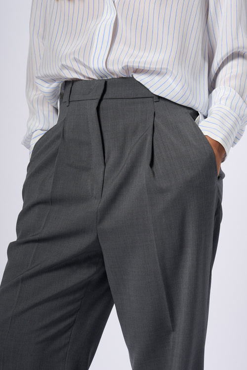 Max Mara Pantalone Palazzo Anfora Grigio Donna-2