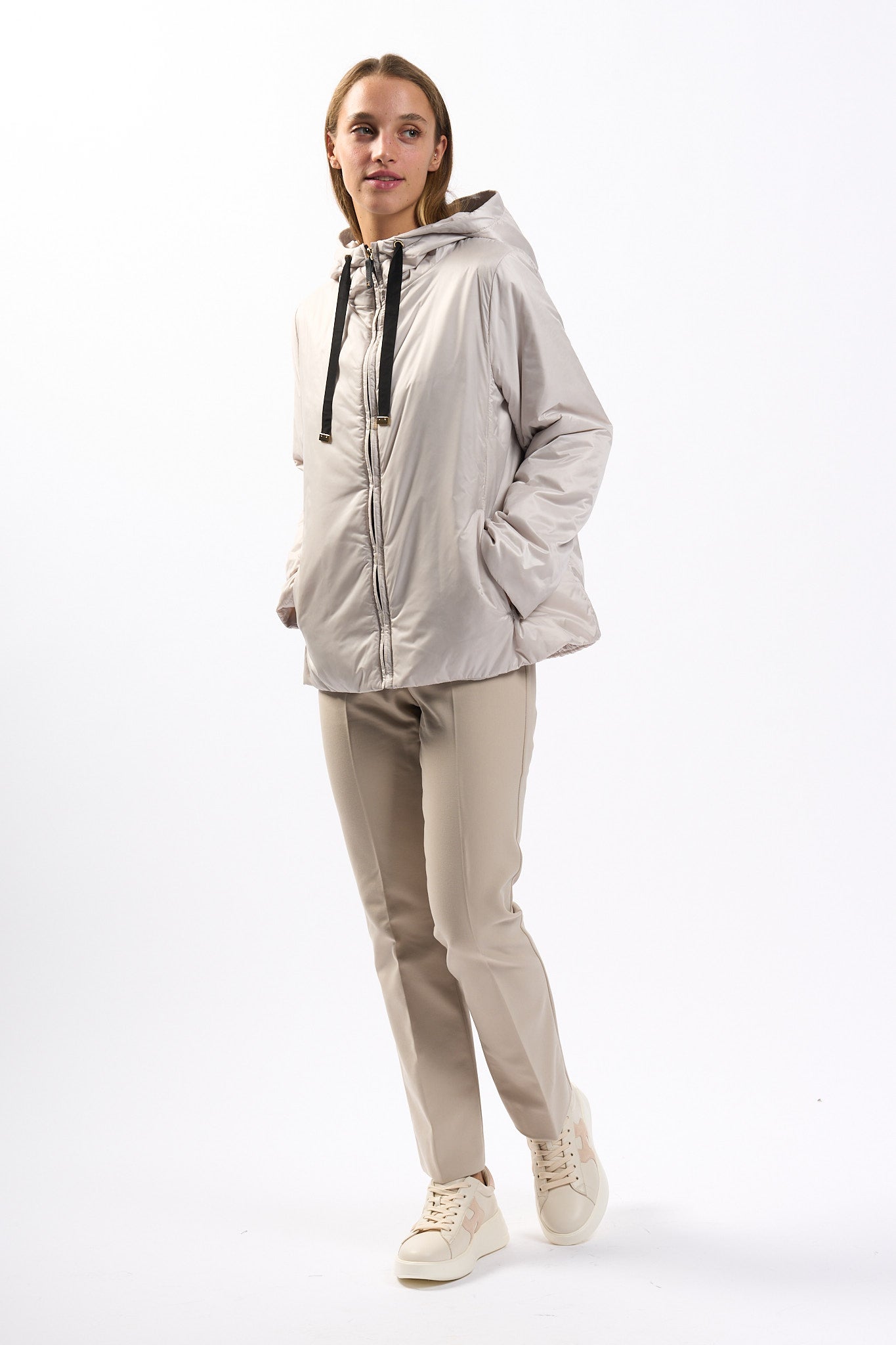 Max mara Piumino Greenh Ecru Donna-3