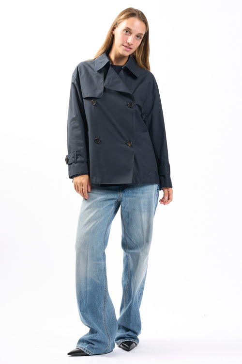 Max mara Trench Corto Zeno Blu Donna-2
