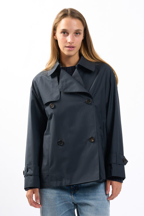 Max mara Trench Corto Zeno Blu Donna