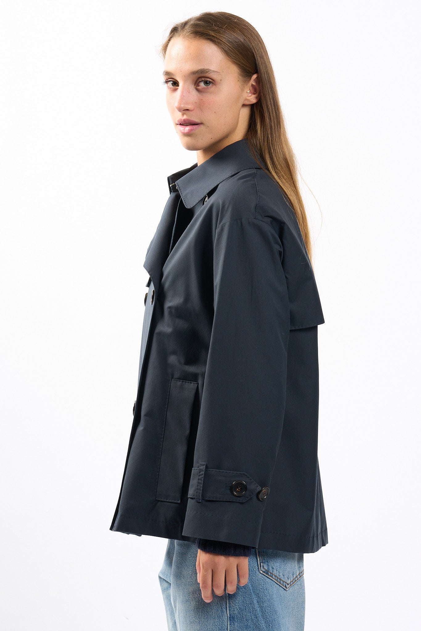 Max mara Trench Corto Zeno Blu Donna-5