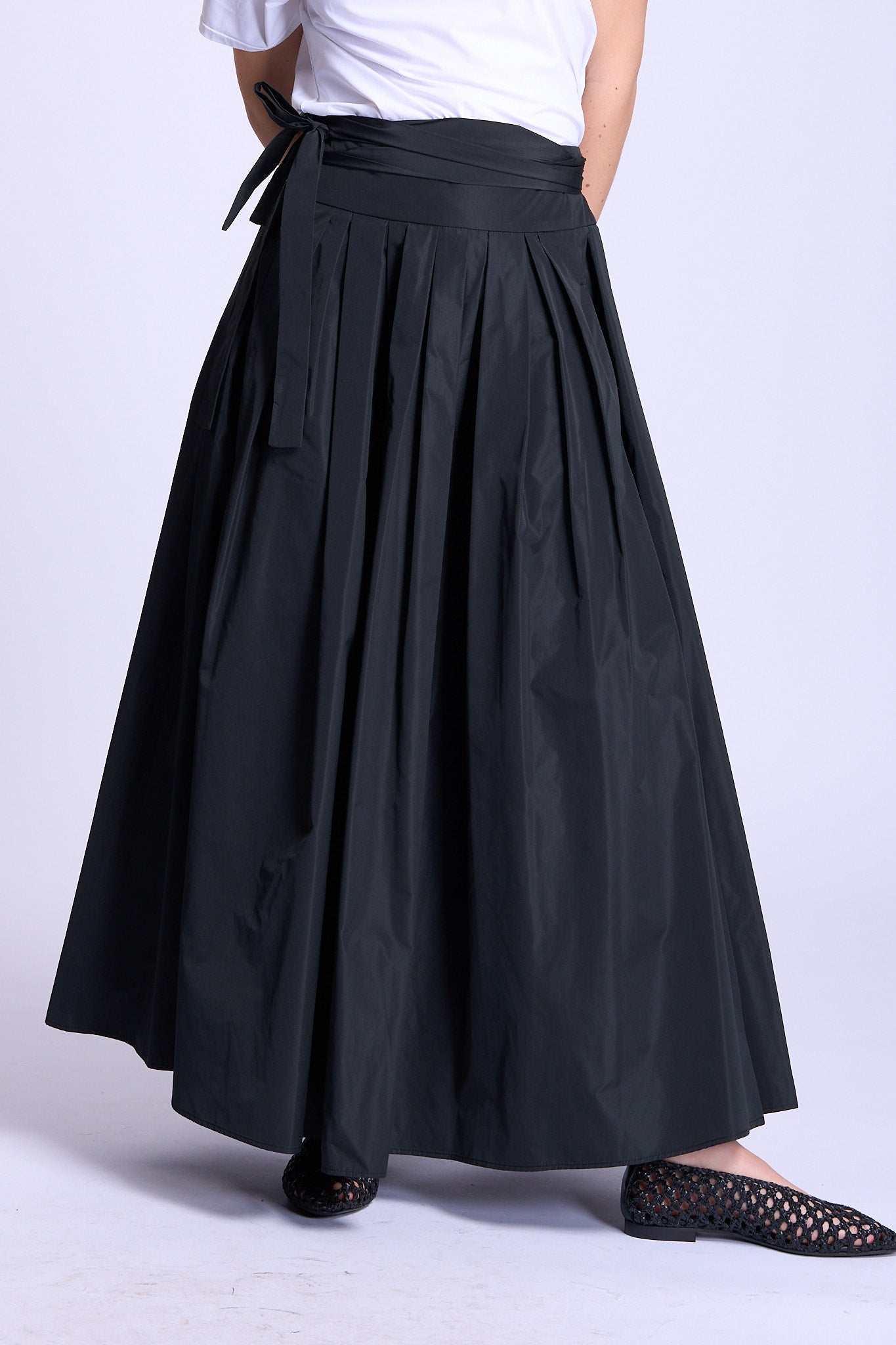 Max mara s Gonna Taffeta' Nero Donna-3