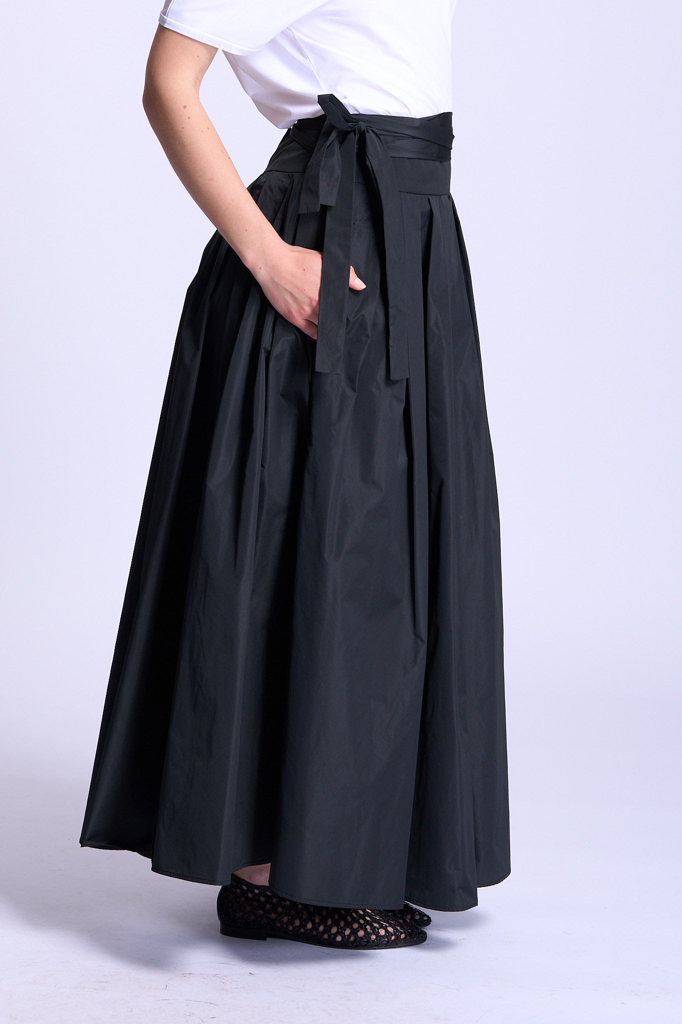 Max mara s Gonna Taffeta' Nero Donna-1