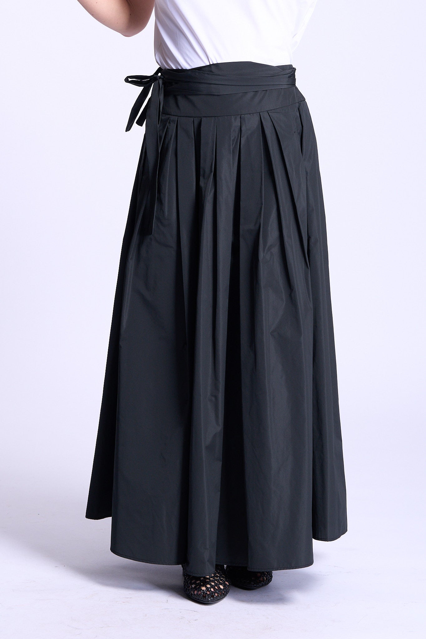 Max mara s Gonna Taffeta' Nero Donna-6