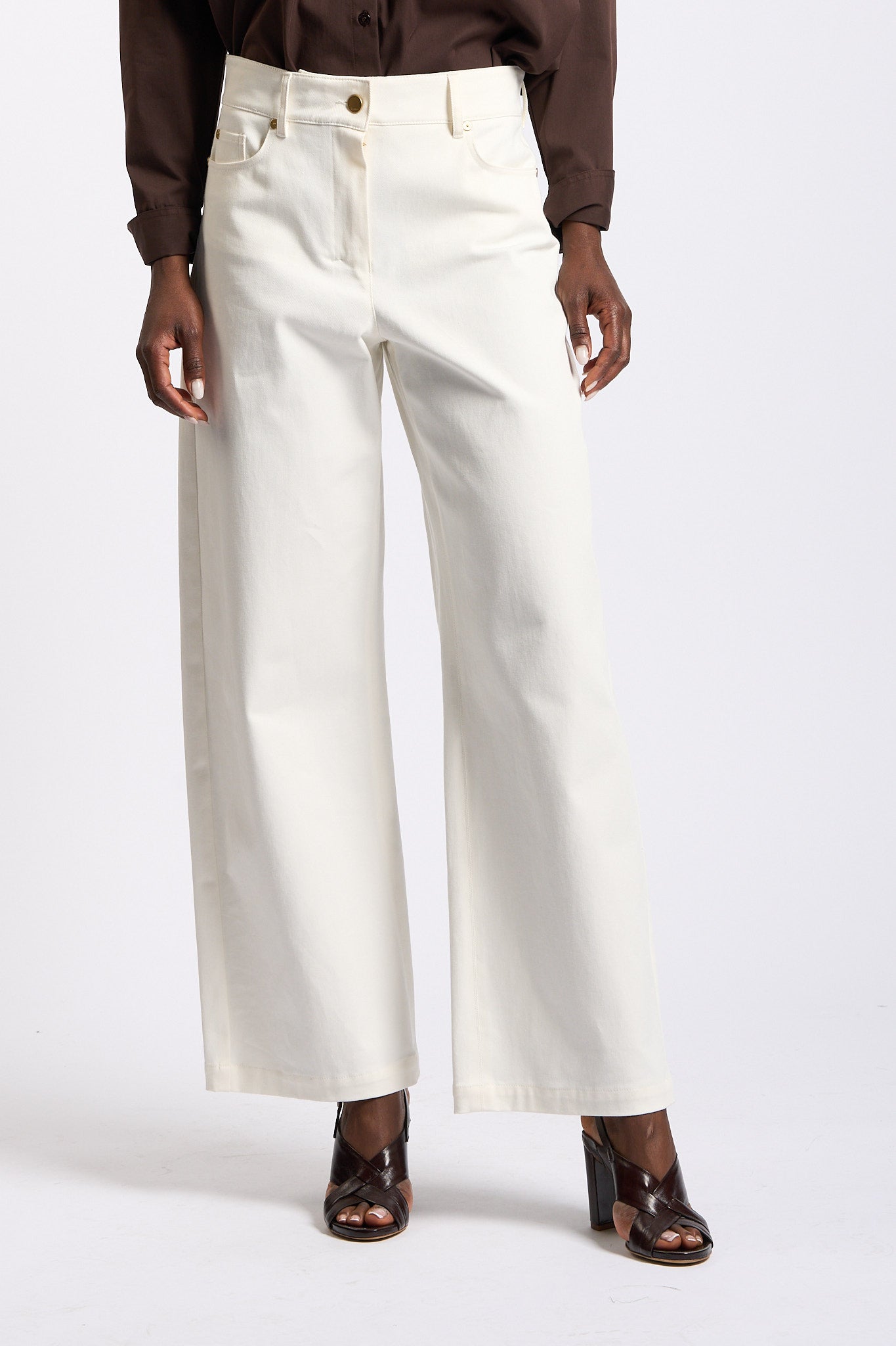 Max mara s Pantalone Marianna in Cotone Bianco Donna-1