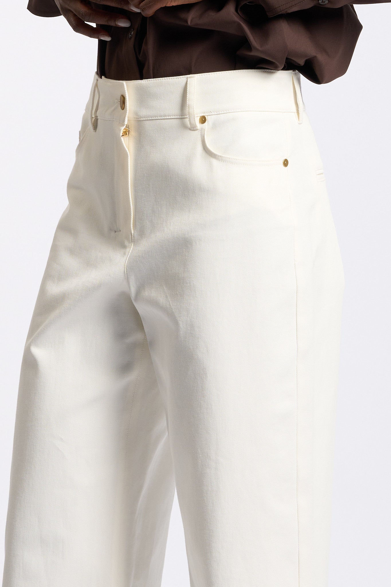 Max mara s Pantalone Marianna in Cotone Bianco Donna-4